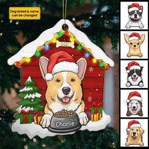 Christmas Dog House - Christmas Is Coming - Personalized Shaped Ornament.