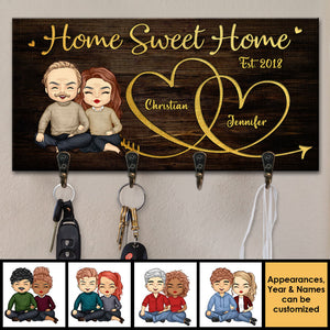 We Love Our Home - Personalized Key Hanger, Key Holder - Anniversary Gifts, Gift For Couples, Husband Wife