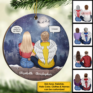 I Miss You And You're Always In My Heart, I Know - Gift For Couples, Husband Wife, Personalized Shaped Ornament.