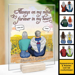 Always On My Mind - Personalized Acrylic Plaque - Husband Wife