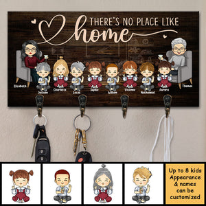 There Is No Place Like Our Home - Personalized Key Hanger, Key Holder - Gift For Couples, Husband Wife