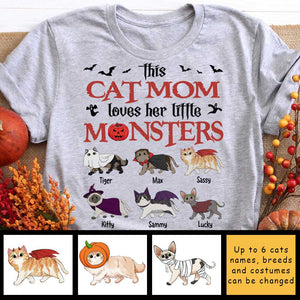 This Cat Mom, Dad Loves Little Monsters  - Personalized Unisex T-Shirt.