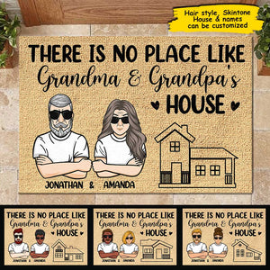 There's No Place Like Grandma And Grandpa's House - Personalized Decorative Mat.