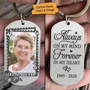 You're Forever In My Heart - Personalized Keychain - Upload Image, Gift For Husband Wife, Memorial Gift
