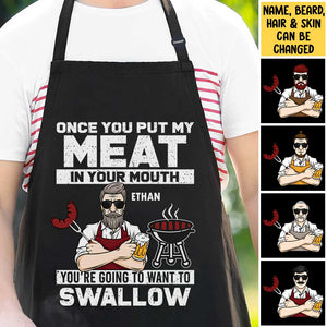 Put My Meat in Your Mouth - Gift For Dads - Personalized Apron.