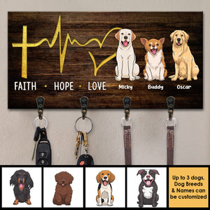 Faith Hope Love - Personalized Key Hanger, Key Holder - Gift For Pet Lovers
