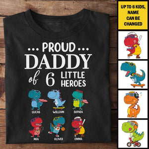 Daddy Of The Littles Heroes - Gift for Dads - Personalized Unisex T-Shirt.