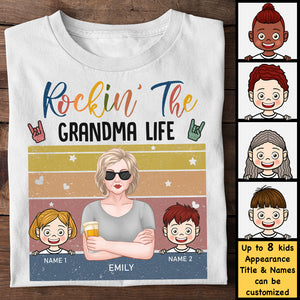 Rockin' Living The Grandma Life - Gift For Grandma, Personalized Unisex T-shirt, Hoodie