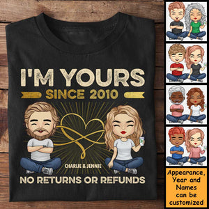 No Returns Or Refunds - Personalized Unisex T-Shirt, Hoodie, Sweatshirt - Gift For Couple, Husband Wife, Anniversary, Engagement, Wedding, Marriage Gift