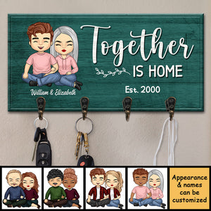 Together Is Home - Personalized Key Hanger, Key Holder - Gift For Couples, Husband Wife