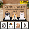 Os humanos só vivem aqui connosco Portuguese - Funny Personalized Pet Decorative Mat