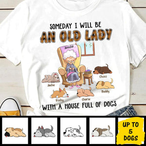 An Old Lady With A House Full Of Dogs - Personalized Custom Unisex T-shirt.