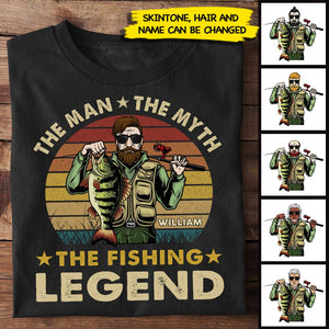 The Fishing Legend - Gift For Dad - Personalized Unisex T-Shirt.