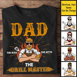 The Myth The Grill Master - Gift for Dads - Personalized Unisex T-Shirt.