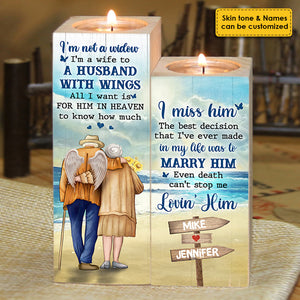The Best Decision That I've Ever Made In My Life Was To Marry My Husband - Gift For Couples, Personalized Candle Holder.