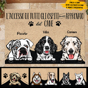 Tutti gli ospiti devono essere approvati dal cane Italian - Funny Personalized Dog Decorative Mat.