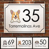 Dog Peeking House Number - Personalized Metal Sign