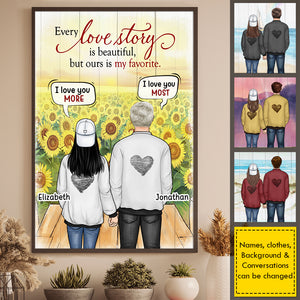 Every Love Story Is Beautiful, But Ours Is My Favorite - Gift For Couples, Personalized Vertical Poster.