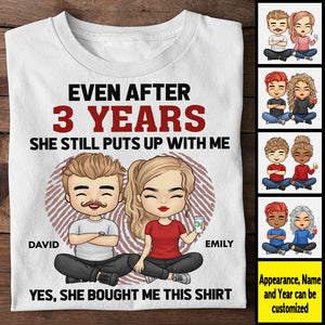 Even After Many Years She Still Puts Up With Me - Gift For Couples, Personalized Unisex T-shirt, Hoodie.