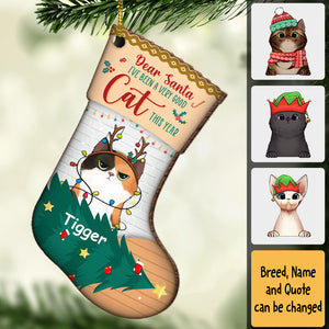 I've Been A Very Good Cat - Dear Santa, Happy Christmas - Personalized Shaped Ornament.