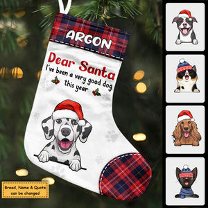 Dear Santa I've Been A Very Good Pet - Christmas Dogs & Smiling Cats - Personalized Christmas Stocking.