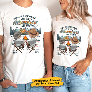 You Are My Home And My Adventure All At Once - Personalized Unisex T-shirt, Hoodie, Sweatshirt - Gift For Couple, Husband Wife, Anniversary, Engagement, Wedding, Marriage, Camping Gift
