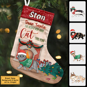 A Very Meowy Christmas - Walking Cat Christmas Costumes - Personalized Christmas Stocking.