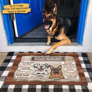 Dogs' Rules When Visiting Our House - Personalized Decorative Mat.
