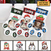 Happy Lovely Christmas - Christmas Dogs & Smiling Cats - Personalized Christmas Stocking