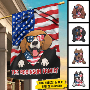American Dog's House - 4th Of July Decoration - Personalized Dog Flag.