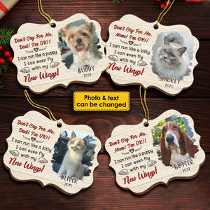 Don't Cry For Me - Upload Pet Photo - Personalized Custom Benelux Shaped Wood Christmas Ornament