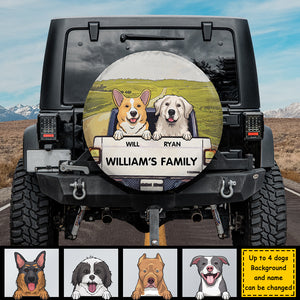 Peeking Out The Window - Personalized Dog Spare Tire Cover.