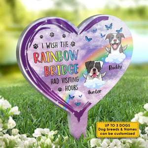 Rainbow Bridge - Dog Memorial - Personalized Garden Stake.