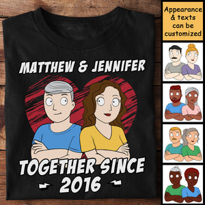 Together Since Couple Arms Crossed- Personalized T-shirt - Gift For Couples, Husband Wife