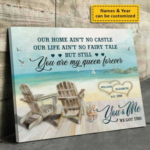 Our Life Ain't No Fairy Tale - Personalized Horizontal Canvas - Gift For Couples, Husband Wife