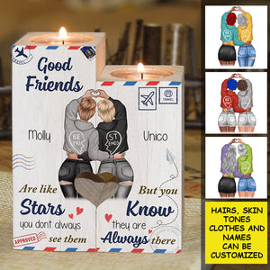 Good Friends Are Like Stars - Gift For Bestie - Personalized Candle Holder.