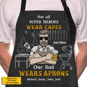 Our Hero Wears Aprons - Personalized Apron - Gift For Dad