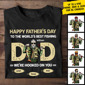 The Best Fishing Dad - Gift for Dad - Personalized Unisex T-Shirt.