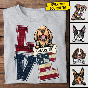 American Love Dog - Gift for Dad, Personalized Unisex T-Shirt.