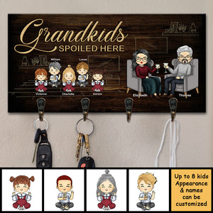 Our Cool Grandkids Spoiled Here - Personalized Key Hanger, Key Holder - Gift For Couples, Husband Wife