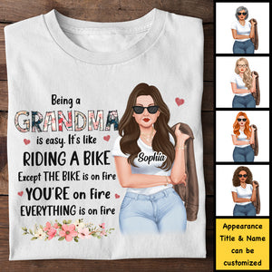 Being A Mom Is Easy, It's Like Riding A Bike - Gift For Mom, Grandma - Personalized Unisex T-shirt, Hoodie