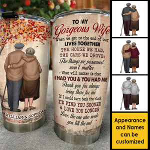If I Could Turn Back The Clock I'd Find You Sooner And Love You Longer - Gift For Couples, Personalized Tumbler.
