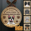 O Cão Sabe Que Estás Aqui - Sinal Da Porta Do Cão Personalizado E Engraçado, Funny Personalized Dog Door Sign Portuguese