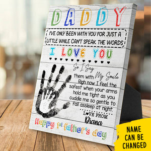 Daddy I Love You Happy Father's Day - Gift for Dad, Personalized Canvas.