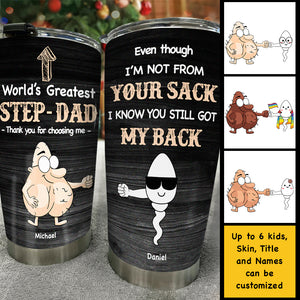 World's Greatest Step-Dad - Personalized Tumbler - Gift For Dad, Grandpa