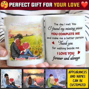 Thank You For Walking Beside Me - Gift For Couples, Personalized Mug.