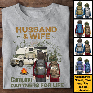 Camping Partners For Life - Personalized Unisex T-shirt, Hoodie, Sweatshirt - Gift For Couple, Husband Wife, Anniversary, Engagement, Wedding, Marriage, Camping Gift