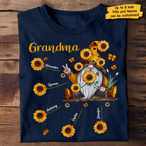 Grandma & Sunflower Kids - Gift for Mom, Grandma - Personalized Unisex T-Shirt, Hoodie