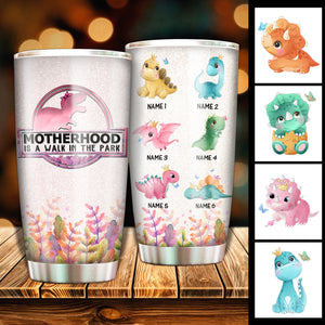 Motherhood Is A Walk In The Park - Personalized Tumbler.