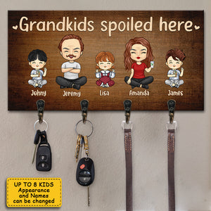 Grandkids Spoiled Here - Personalized Key Hanger, Key Holder - Gift For Couples, Husband Wife